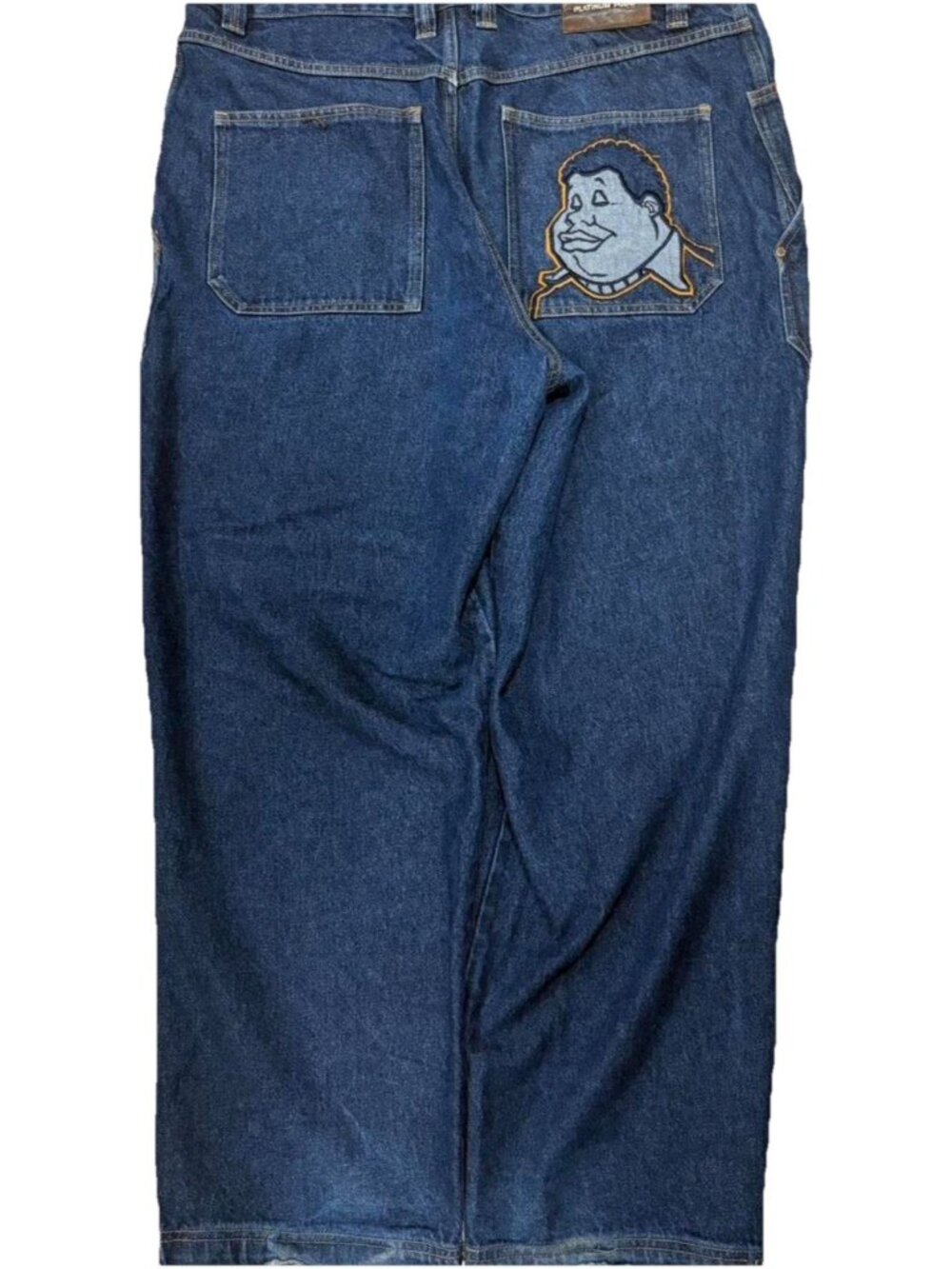 Vintage Y2k Fubu Fat Albert Embroidered Baggy Hip Hop Wide Leg Jeans Size 42x34